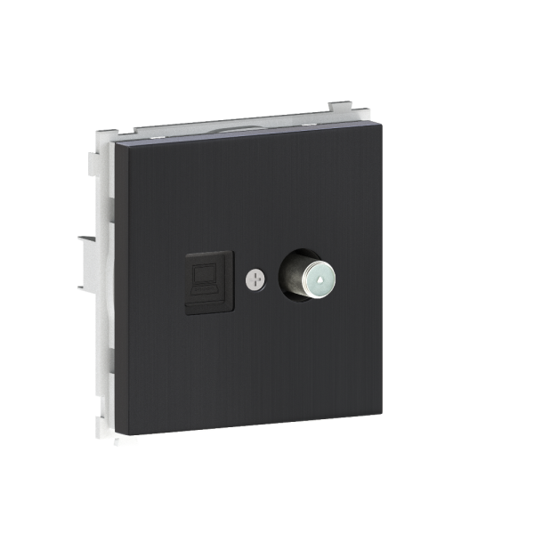 Розетка встраиваемая комбинированная Donel R98 Metal RJ45 + SAT Вороненая сталь DA30600-DA889GS