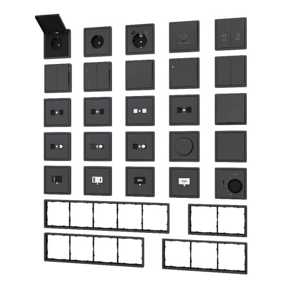 Розетка встраиваемая комбинированная Donel R98 Metal RJ45 + SAT Вороненая сталь DA30600-DA889GS — изображение 3