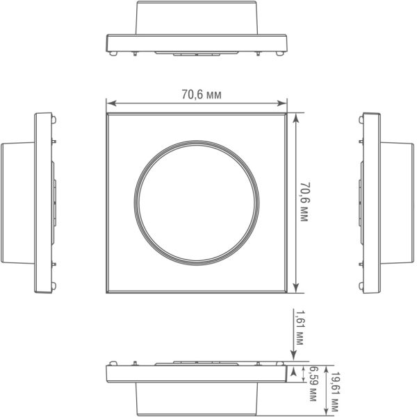 Диммер Donel R98 Metal Triac с доп. входом Латунь DDIM300LED-DA650ME — изображение 6