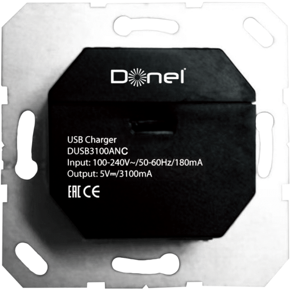 Розетка встраиваемая USB Donel R98 3.1A тип A, С Черный матовый DUSB3100ANC-DA27628 — изображение 3
