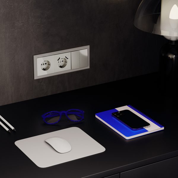 Розетка встраиваемая Voltum S70 с заземлением, шторками и USB A+A Шелк VLS040404 — изображение 5