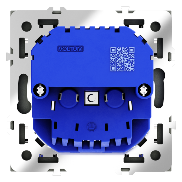 Розетка встраиваемая Voltum S70 с заземлением, шторками и USB A+A Графит VLS040407 — изображение 3