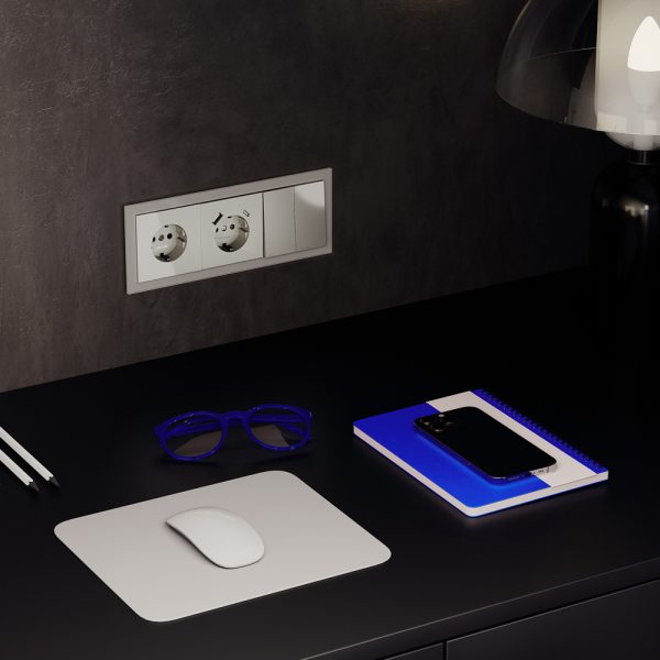 Розетка встраиваемая Voltum S70 с заземлением, шторками и USB A+C Шелк VLS040504 — изображение 5