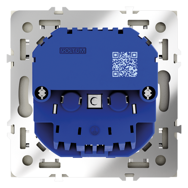 Розетка встраиваемая Voltum S70 с заземлением, шторками и USB A+C Сталь VLS040505 — изображение 3