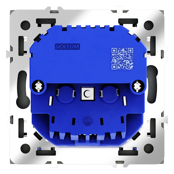 Розетка встраиваемая Voltum S70 с заземлением, шторками и USB A+C Черный матовый VLS040508 — изображение 3
