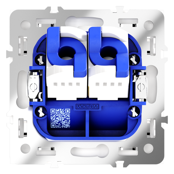 Розетка встраиваемая двойная Ethernet Voltum S70 RJ45+RJ45 Cat.6 Белый Глянцевый VLS060201 — изображение 3