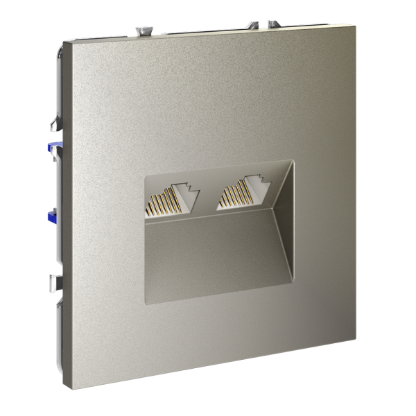 Розетка встраиваемая двойная Ethernet Voltum S70 RJ45+RJ45 Cat.6 Шелк VLS060204 — изображение 2