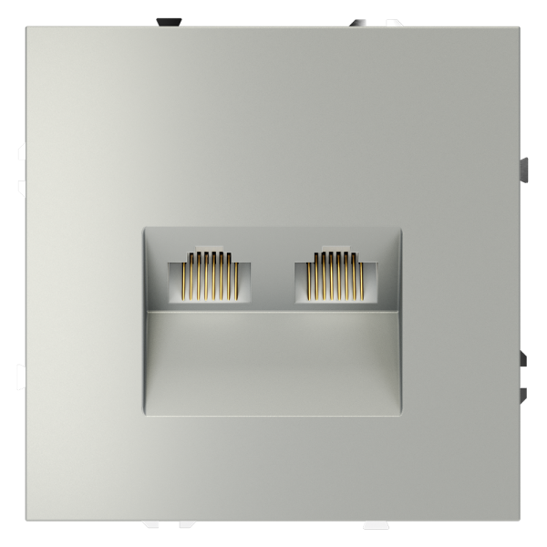 Розетка встраиваемая двойная Ethernet Voltum S70 RJ45+RJ45 Cat.6 Сталь VLS060205