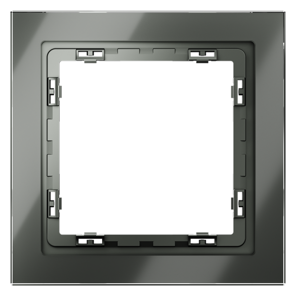 Рамка стеклянная Voltum S70 на 1 пост Титан глянцевый VLS110106