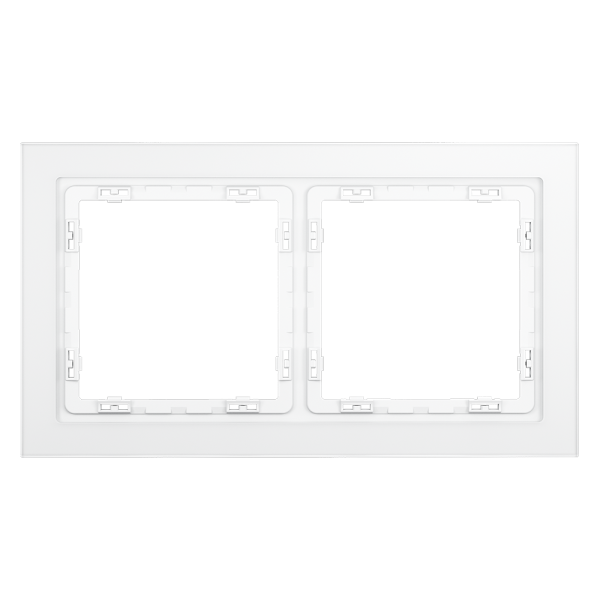 Рамка стеклянная Voltum S70 на 2 поста Белый матовый VLS110202