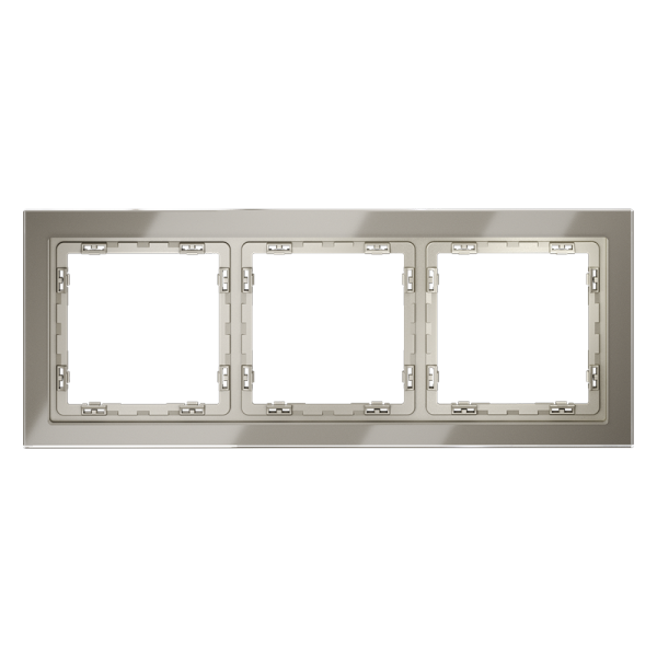 Рамка стеклянная Voltum S70 на 3 поста Шелк глянцевый VLS110304