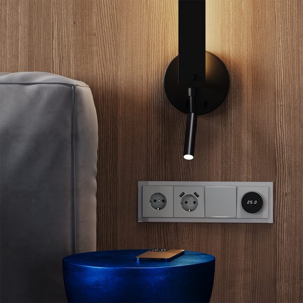 Рамка стеклянная Voltum S70 на 4 поста Сталь глянцевая VLS110405 — изображение 3