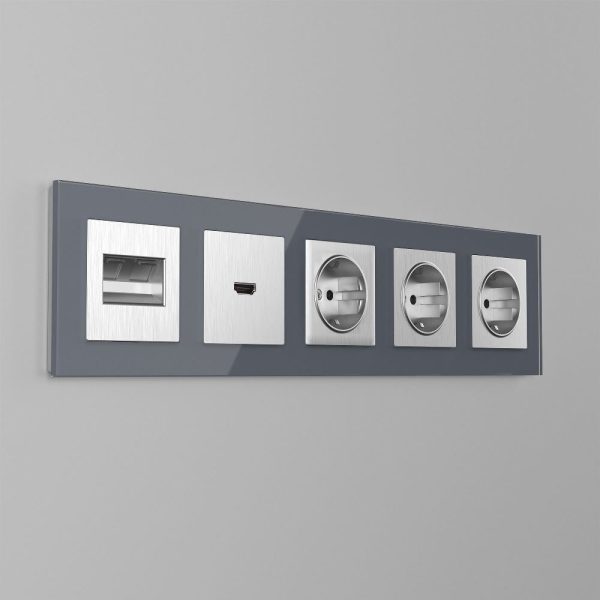 Накладка для двойной розетки Еthernet Werkel RJ-45 Серебряный рифленый W1191109 — изображение 2