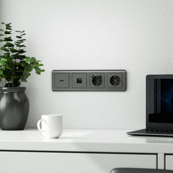 Накладка для телефонной розетки Werkel RJ-11 Графит рифленый W1192004 — изображение 2